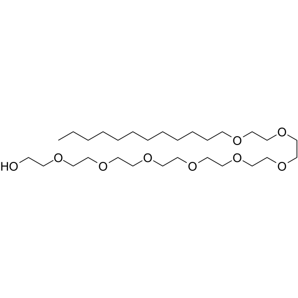 Octaethylene glycol monododecyl ether Estructura química