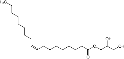 Structural formula of Monoolein (9.9 MAG, 1-(9Z-octadecenoyl)-rac-glycerol)