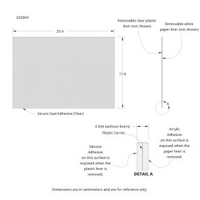 620004 SecureSeal Adhesive sheet drawing