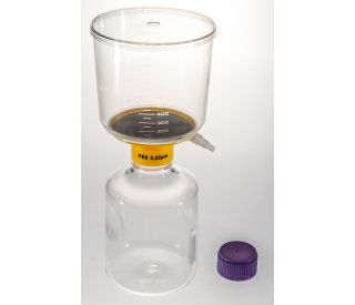 UltraCruz® Filter Flask, 1000ml, PES, 0.22um features a large volume filter unit with clear graduations, offering precise